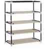 Fancy 4 Layer Portable Multipurpose Waterproof Fabric Shoe Rack in Cream Colour