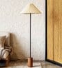 Fanny Black Metal Club Floor Lamp with Off-White Shade