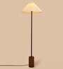 Fanny Black Metal Club Floor Lamp with Off-White Shade