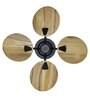 Fanzart Atom 34" Wall Mounted Fan With 4 x Natural Wooden Blades (Black)