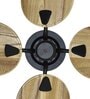 Fanzart Atom 34" Wall Mounted Fan With 4 x Natural Wooden Blades (Black)
