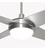 Fanzart Metallica 52" Ceiling Fan With 4 x Blades, Multi Coloured LED & Remote Control (Matte Silver)