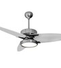 Fanzart Propeller Silver 52" Ceiling Fan With 3 x Blades, Multi Coloured LED & Remote Control (Silver)