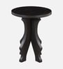 Faraday Solid Wood End Table In Black Finish