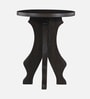 Faraday Solid Wood End Table In Black Finish
