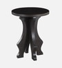 Faraday Solid Wood End Table In Black Finish