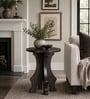 Faraday Solid Wood End Table In Black Finish