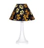 Farmhouse Matt Table Lamp , White Modern Bedside Lamp with Pleated Iris Cone Shade