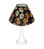 Farmhouse Matt Table Lamp , White Modern Bedside Lamp with Pleated Iris Cone Shade