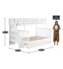 Farmhouse Pine Wood Trundle Bunk Bed in White
