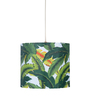 Farmhouse Retro Hanging Lights, Block Printed Drum Shade Pendant, Leafy Affair Design