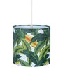 Farmhouse Retro Hanging Lights, Block Printed Drum Shade Pendant, Leafy Affair Design