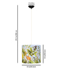Farmhouse Retro Hanging Lights, Block Printed Drum Shape Pendant, Jungle Design