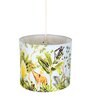 Farmhouse Retro Hanging Lights, Block Printed Drum Shape Pendant, Jungle Design