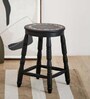 Farmhouse Round Seating Stool In Black Colour