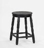 Farmhouse Round Seating Stool In Black Colour