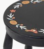 Farmhouse Round Seating Stool In Black Colour