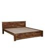 Farrow Solid Wood King Size Bed In Rustic Teak Finish