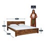 Farrow Solid Wood King Size Bed In Rustic Teak Finish