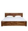 Farrow Solid Wood King Size Bed In Rustic Teak Finish