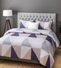 Multicolor Geometric 200 TC Cotton King Sized Bed Sheets with 2 Pillow Covers
