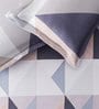 Multicolor Geometric 200 TC Cotton King Sized Bed Sheets with 2 Pillow Covers