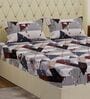 Blue Abstract 180 TC Polyester Double Size Bedsheet With 2 Pillow Covers