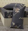 Grey Abstract 180 TC Polyester Double Size Bedsheet With 2 Pillow Covers