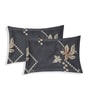 Grey Abstract 180 TC Polyester Double Size Bedsheet With 2 Pillow Covers