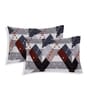 Blue Abstract 180 TC Polyester Double Size Bedsheet With 2 Pillow Covers