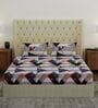Blue Abstract 180 TC Polyester Double Size Bedsheet With 2 Pillow Covers