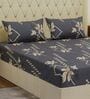 Grey Abstract 180 TC Polyester Double Size Bedsheet With 2 Pillow Covers