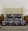 Grey Abstract 180 TC Polyester Double Size Bedsheet With 2 Pillow Covers