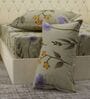 Green Floral 180 TC Polyester Double Size Bedsheet With 2 Pillow Covers