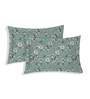 Green Floral 180 TC Polyester Double Size Bedsheet With 2 Pillow Covers
