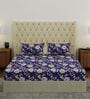 Yellow Floral 180 TC Polyester Double Size Bedsheet With 2 Pillow Covers