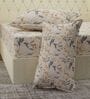Beige Floral 180 TC Polyester Double Size Bedsheet With 2 Pillow Covers
