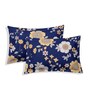 Yellow Floral 180 TC Polyester Double Size Bedsheet With 2 Pillow Covers