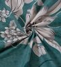Blue Floral 180 TC Polyester Double Size Bedsheet With 2 Pillow Covers