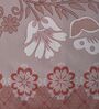 Peach Floral 180 TC Polyester Double Size Bedsheet With 2 Pillow Covers