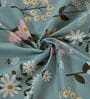 Green Floral 180 TC Polyester Double Size Bedsheet With 2 Pillow Covers