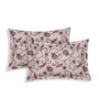 Pink Floral 180 TC Polyester Double Size Bedsheet With 2 Pillow Covers