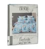 Blue Floral 180 TC Polyester Double Size Bedsheet With 2 Pillow Covers
