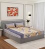 Blue Floral 180 TC Polyester Double Size Bedsheet With 2 Pillow Covers