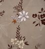 Beige Floral 180 TC Polyester Double Size Bedsheet With 2 Pillow Covers