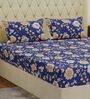 Yellow Floral 180 TC Polyester Double Size Bedsheet With 2 Pillow Covers