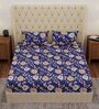 Yellow Floral 180 TC Polyester Double Size Bedsheet With 2 Pillow Covers