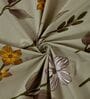 Green Floral 180 TC Polyester Double Size Bedsheet With 2 Pillow Covers