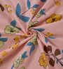 Blue Floral 180 TC Polyester Double Size Bedsheet With 2 Pillow Covers