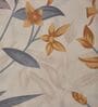 Beige Floral 180 TC Polyester Double Size Bedsheet With 2 Pillow Covers